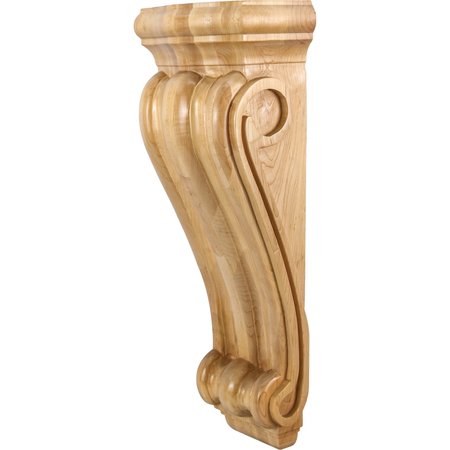 HARDWARE RESOURCES 8-1/2" Wx5-1/2"Dx22"H Maple Scrolled Corbel CORN-5MP